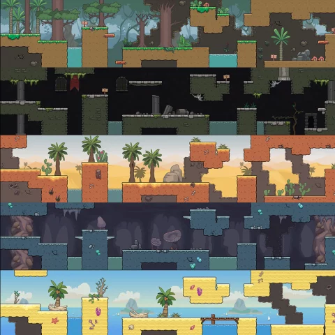 Vector Cartoon Platformer Tileset Pack Tokegameart Pixel Art Sexiz Pix