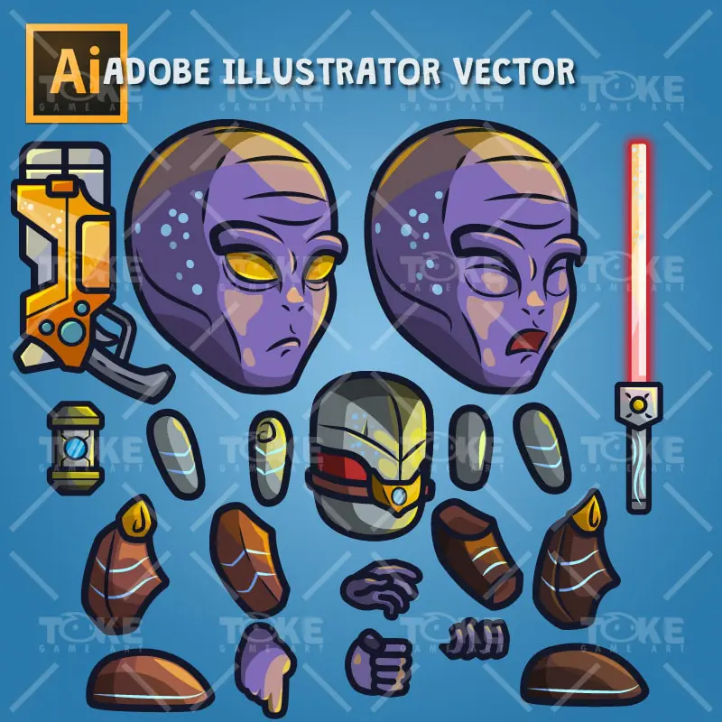Alien Boss - Adobe Illustrator Vector Art Based