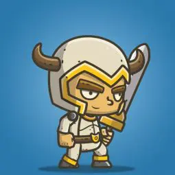 Chibi Knight The White Bull - 2D Character Sprite