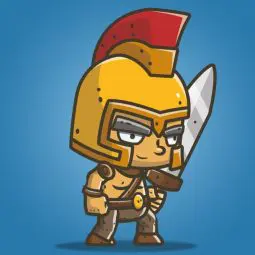 Chibi Knight Golden Helmet - 2D Character Sprite