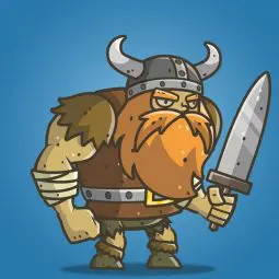 Chibi Muscular Viking - 2D Character Sprite
