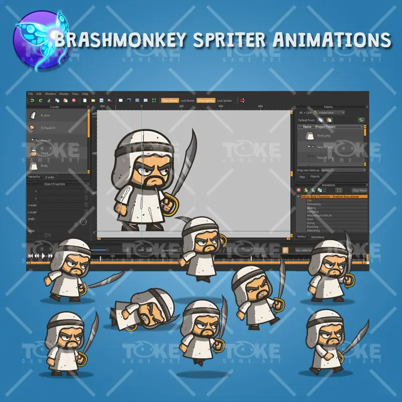 Micro Style Character Arabian Executioner - Brashmonkey Spriter Animation