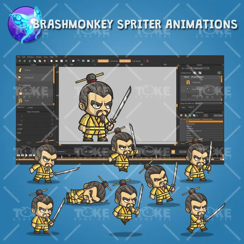 Micro Style Character Chinese King - Brashmonkey Spriter Animation