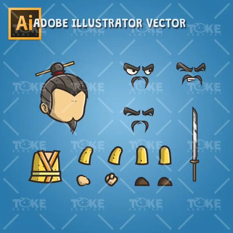 Micro Style Character Chinese King - Adobe Illustrator Vector Art Based
