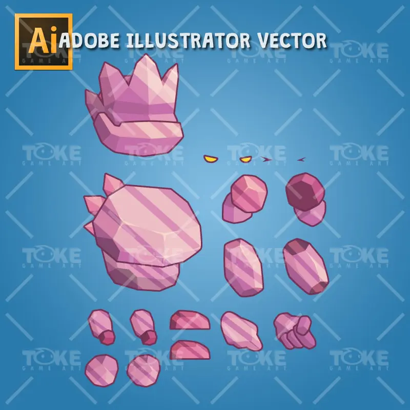 Tiny Crystal Monster – Adobe Illustrator Vector Art Based
