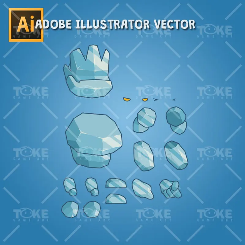 Tiny Ice Monster – Adobe Illustrator Vector Art Based