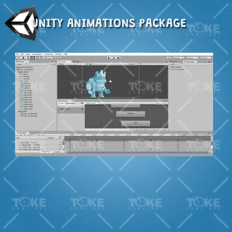 Tiny Ice Monster – Unity Animation Ready