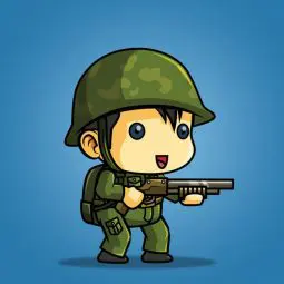 Tiny Chinese Soldier – 2D Character Sprite
