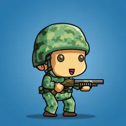 Tiny US Soldier – 2D Character Sprite