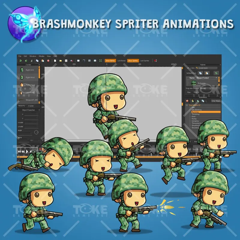 Tiny US Soldier – Brashmonkey Spriter Animation