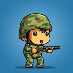Tiny Australian Soldier – 2D Character Sprite