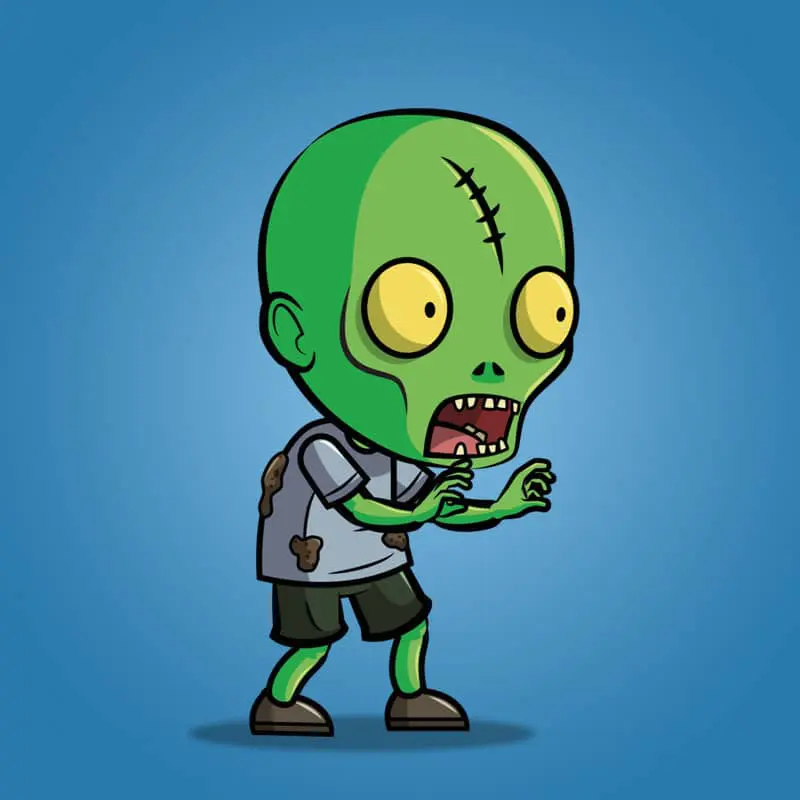 Scar Forehead Zombie - 2D Character Sprite