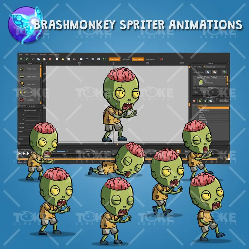 Exposed Brain Zombie – Brashmonkey Spriter Animation