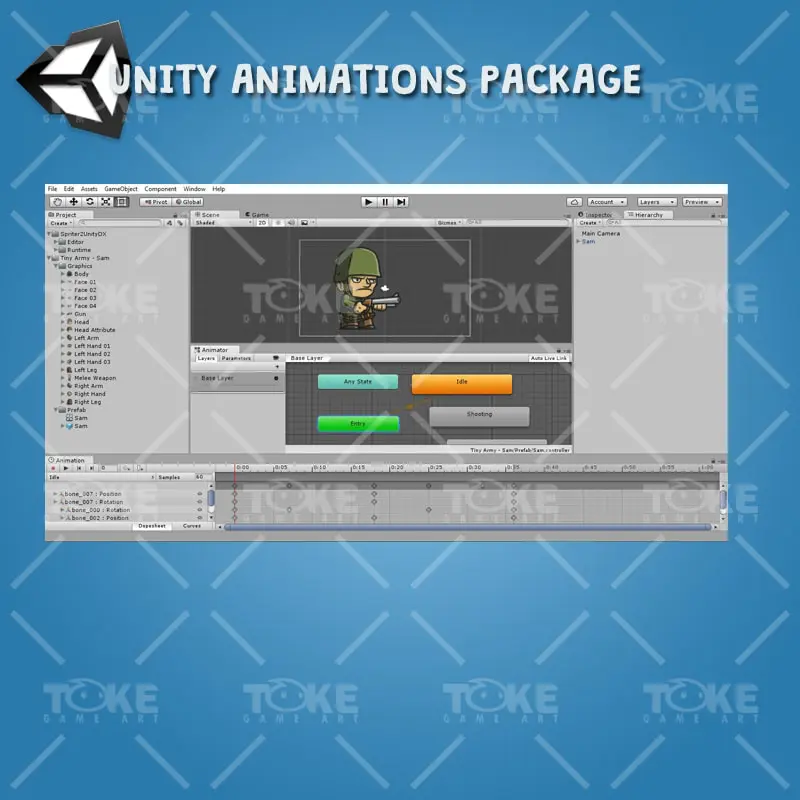 Tiny Army Sam - Unity Animation Ready