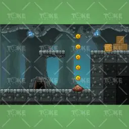Cartoon Cave Platformer Tileset - Royalty Free Game Asset