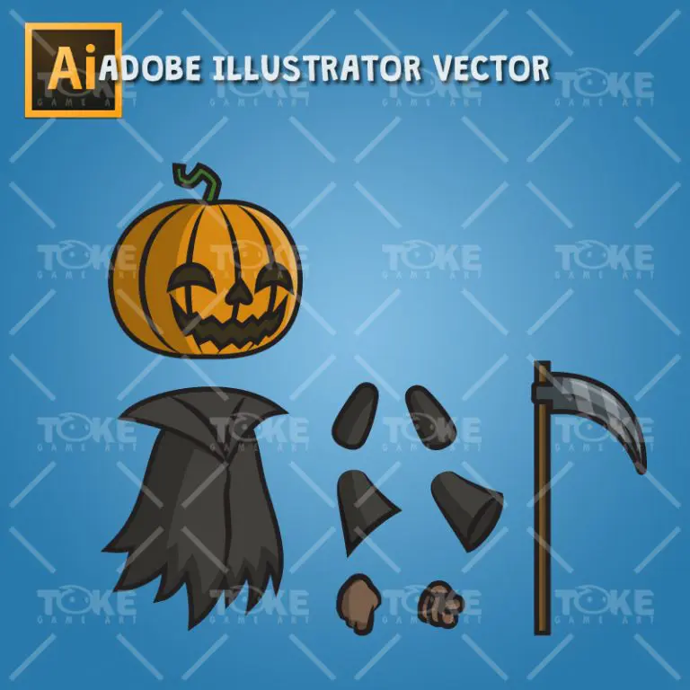 Pumpkin Ghost - Adobe Illustrator Vector Art Based
