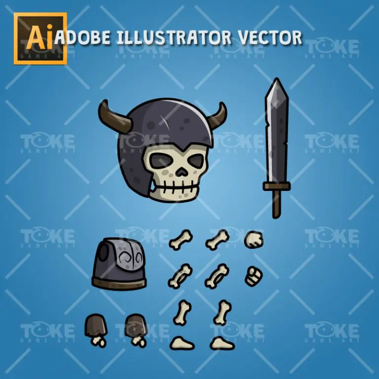 Skull Knight - Adobe Illustrator Vector Art Based
