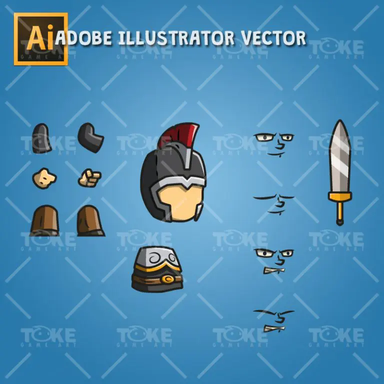 Tiny Knight - Adobe Illustrator Vector Art Based