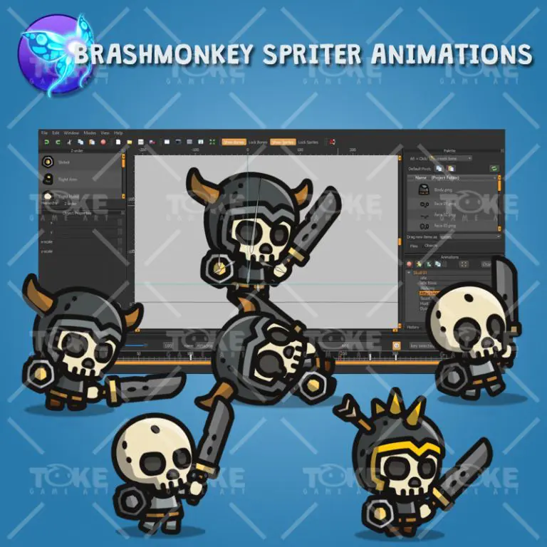 Tiny Style Character Skull - Brashmonkey Spriter Animations