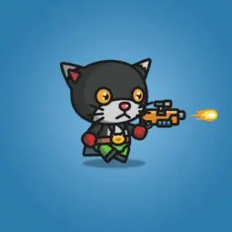 Super Black Cat - 2D Character Sprite