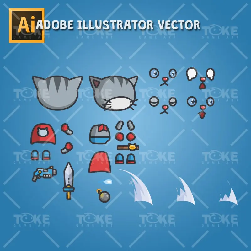 Super Cat - Adobe Illustrator Vector Art Based