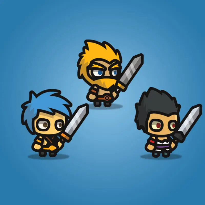 Warrior Tiny Style Character - 2D Character Sprite