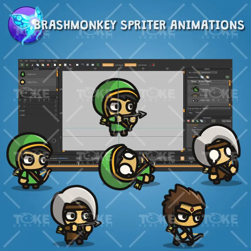 Archer Tiny Style Character - Brashmonkey Spriter Animation