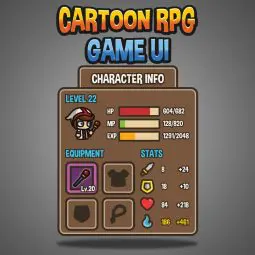 Cartoon RPG UI - Game User Interface