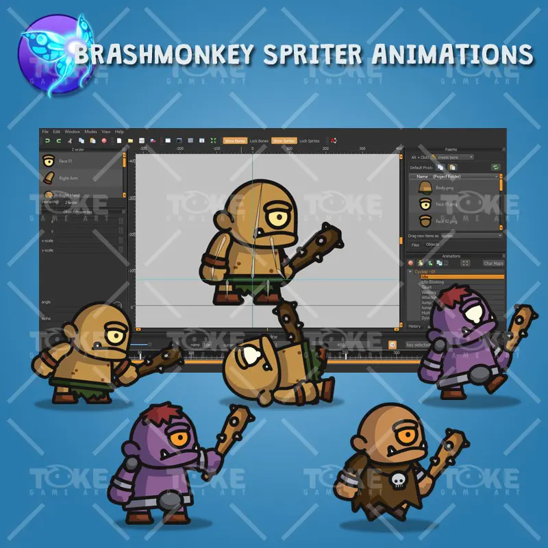 Cyclop Tiny Style Character - Brashmonkey Spriter Animation