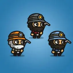 Gold Miner Tiny Style Character - 2D Digger Character Sprite