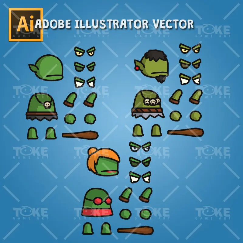 Ogre Tiny Style Character - Adobe Illustrator Vector Art Based