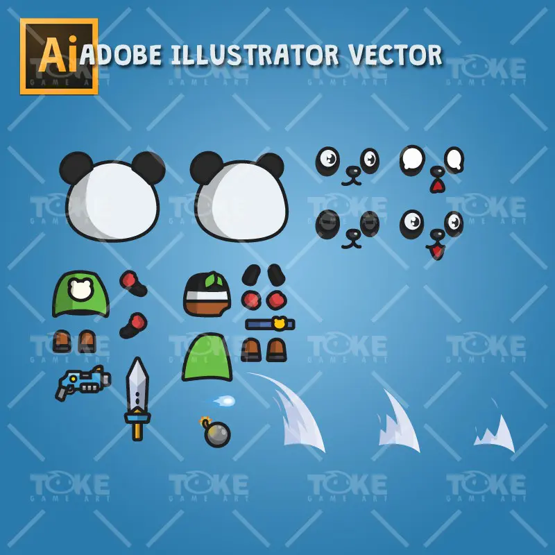 Super Panda - Adobe Illustrator Vector Art Based