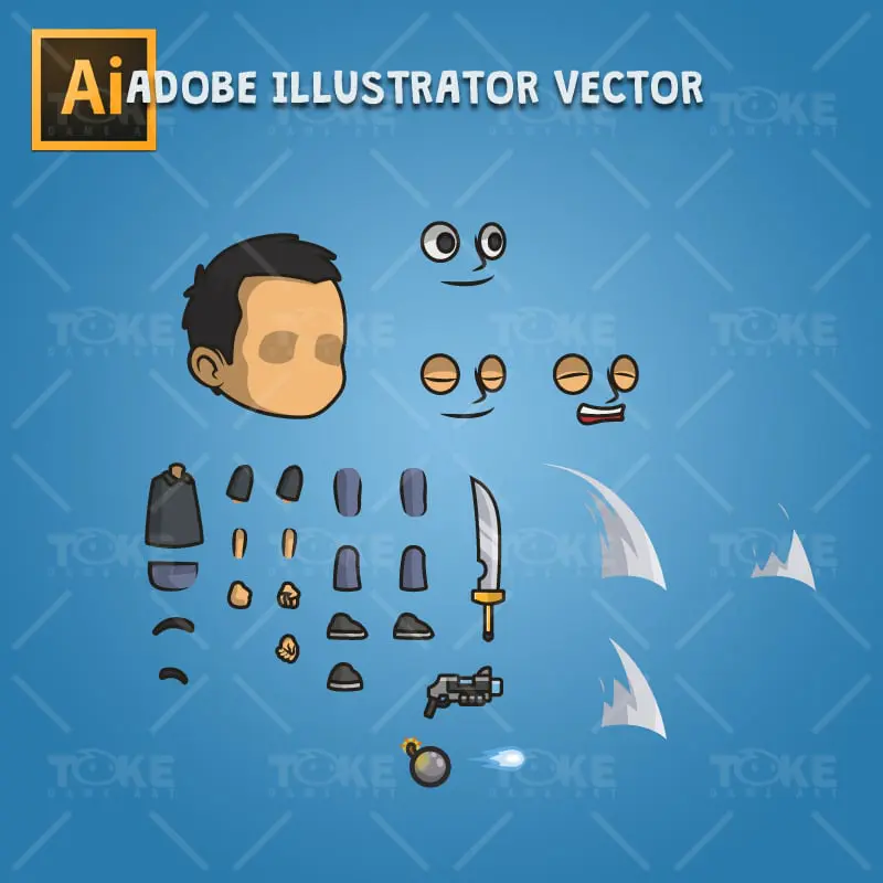 Hero Guy - Adobe Illustrator Vector Art Based