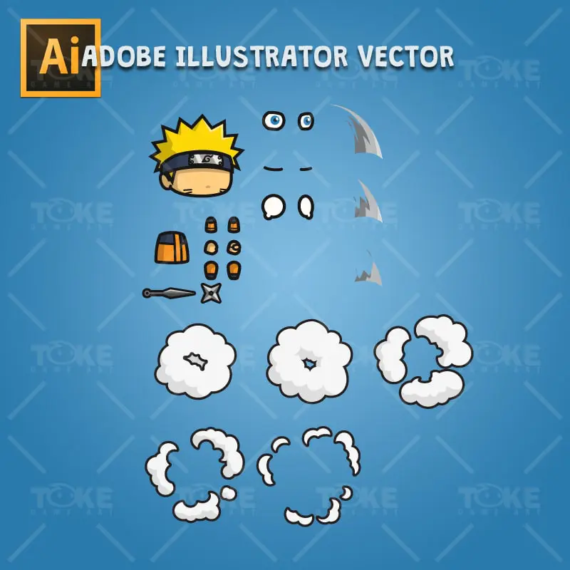 Shinobi 01 (Naruto) - Adobe Illustrator Vector Art Based