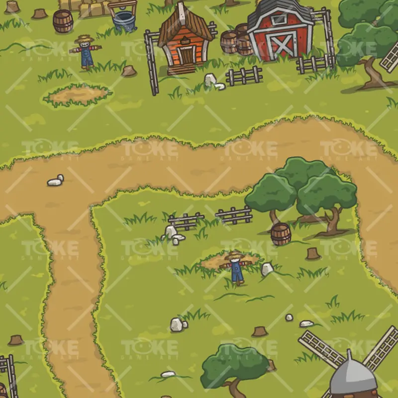 Old Abandoned Farm - 2D Top-down Farm Game Asset