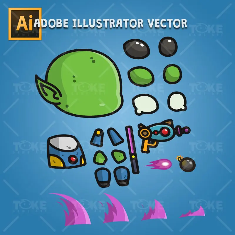 Good Alien - Adobe Illustrator Vector Art Based