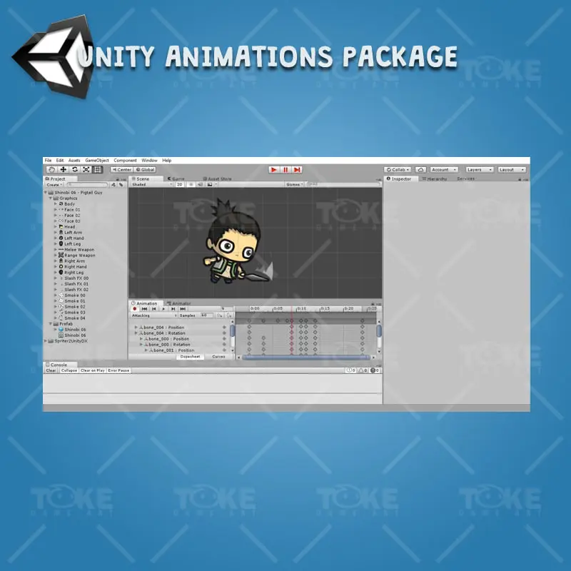 Pigtail Shinobi Guy - Unity Animation Ready
