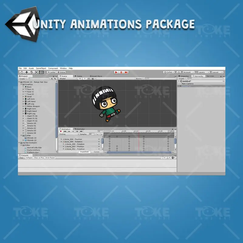 Bangs Hair Shinobi - Unity Character Animation Ready