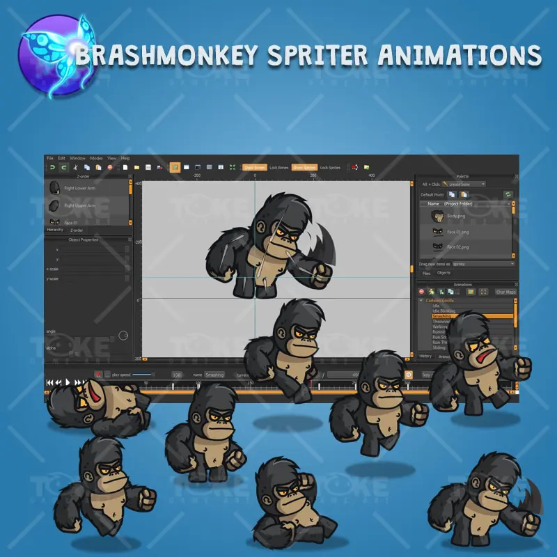 Cartoon Gorilla - Brashmonkey Spriter Character Animation