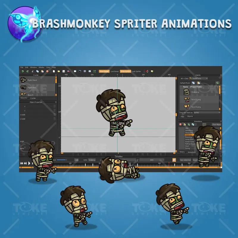 Cartoon Hairy Mummy - Brashmonkey Spriter Character Animation
