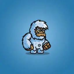 Cartoon Yeti - 2D Monster Character Sprite for Game