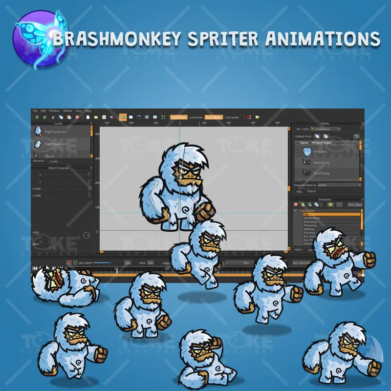 Cartoon Yeti - Brashmonkey Spriter Character Animation