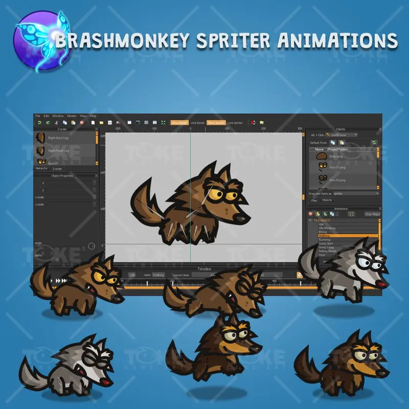 Tiny Wolves - Brashmonkey Spriter Character Animation