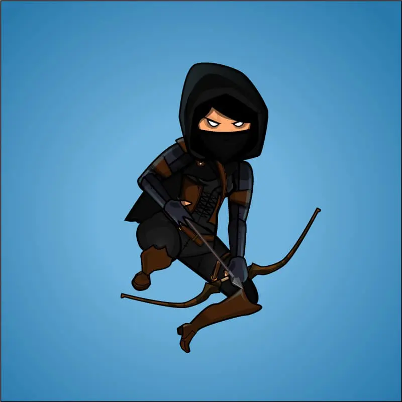 Female Dark Thief Game Character Sprite