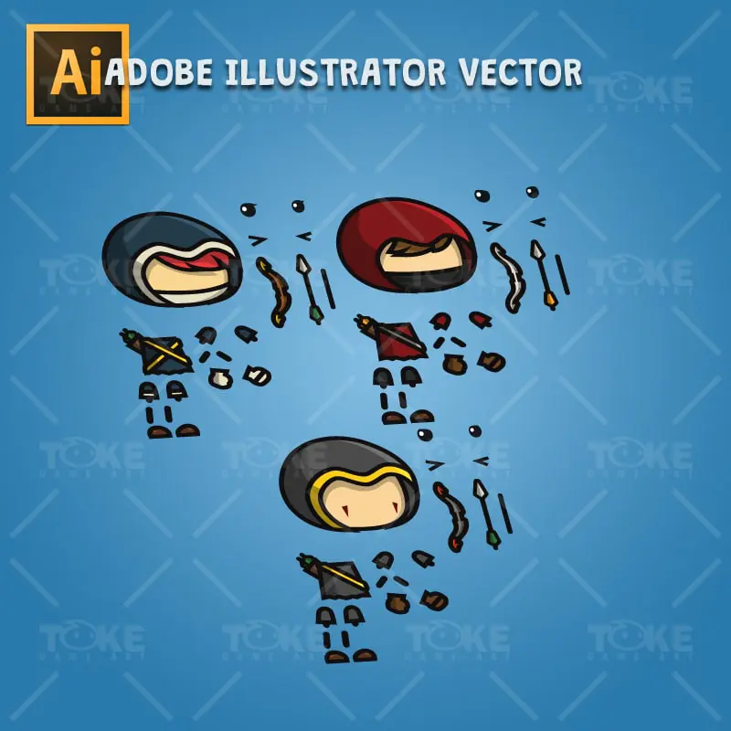 Archer Character Pack - Adobe Illustrator Vector Art Based Character