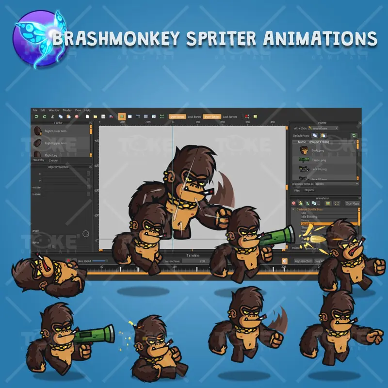 Cartoon Gorilla Boss - Brashmonkey Spriter Character Animation