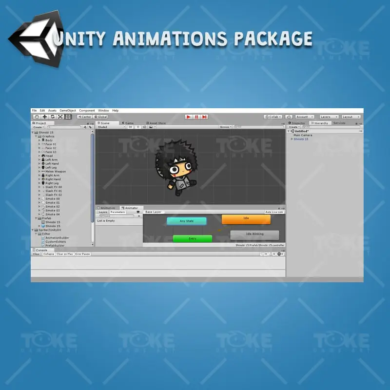 Gray Shirt Shinobi Guy - Unity Character Animation Ready