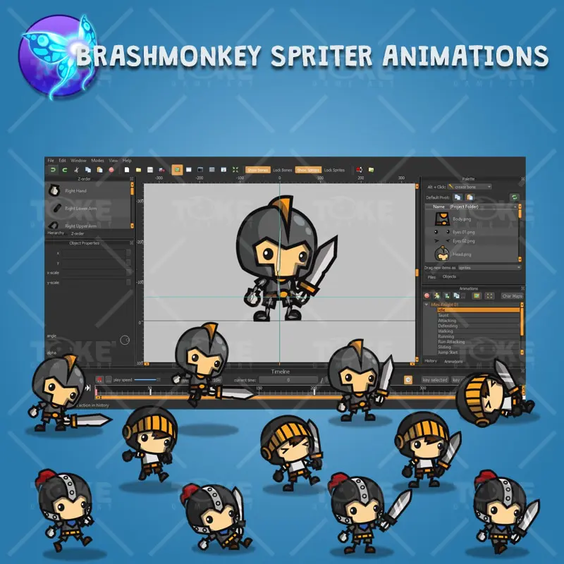 Mini Knight Character Pack - Brashmonkey Spriter Character Animation