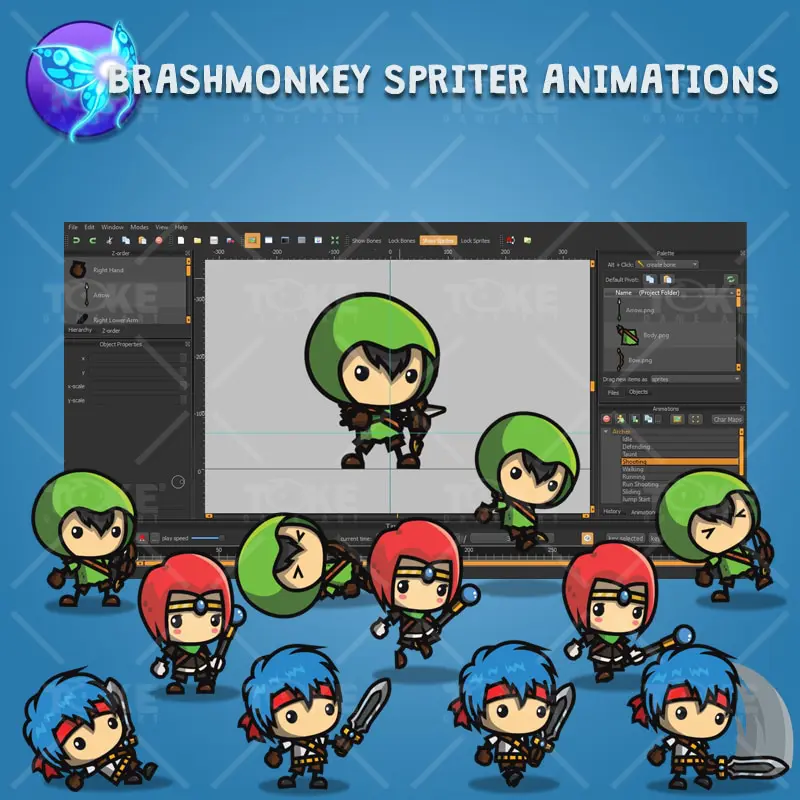 RPG Hero Character Pack - Brashmonkey Spriter Character Animation