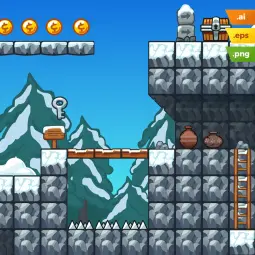 Snow Platformer Tileset
